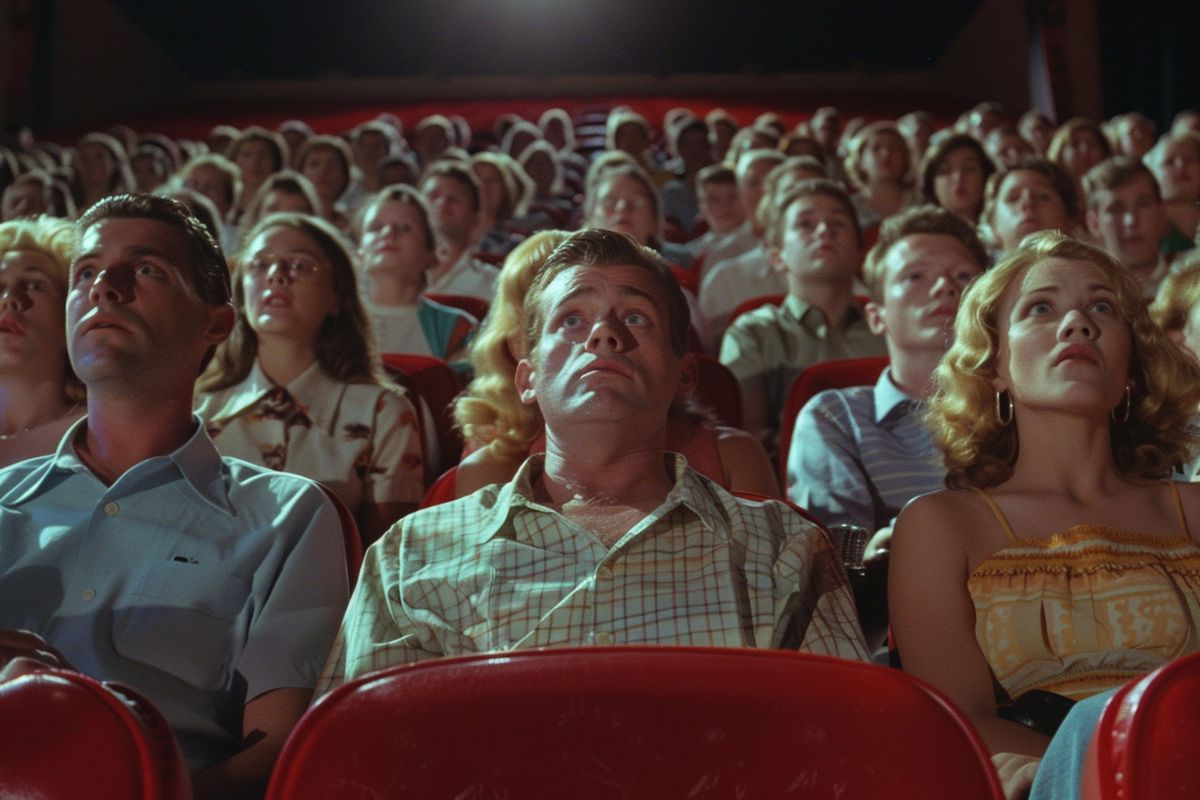 Audience reacting emotionally to the heartwarming moments in Forrest Gump.