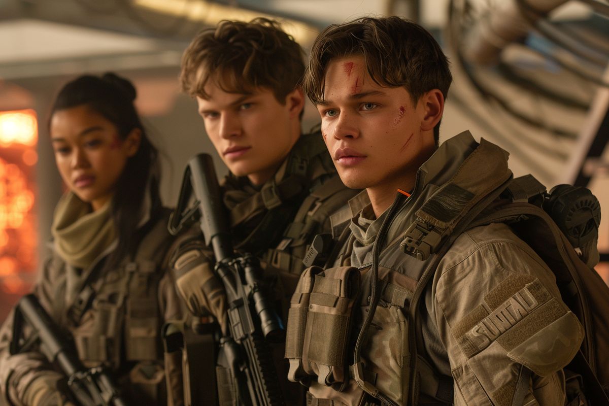 Vanessa Hudgens, Alexander Ludwig, and Charles Melton as young elite unit.