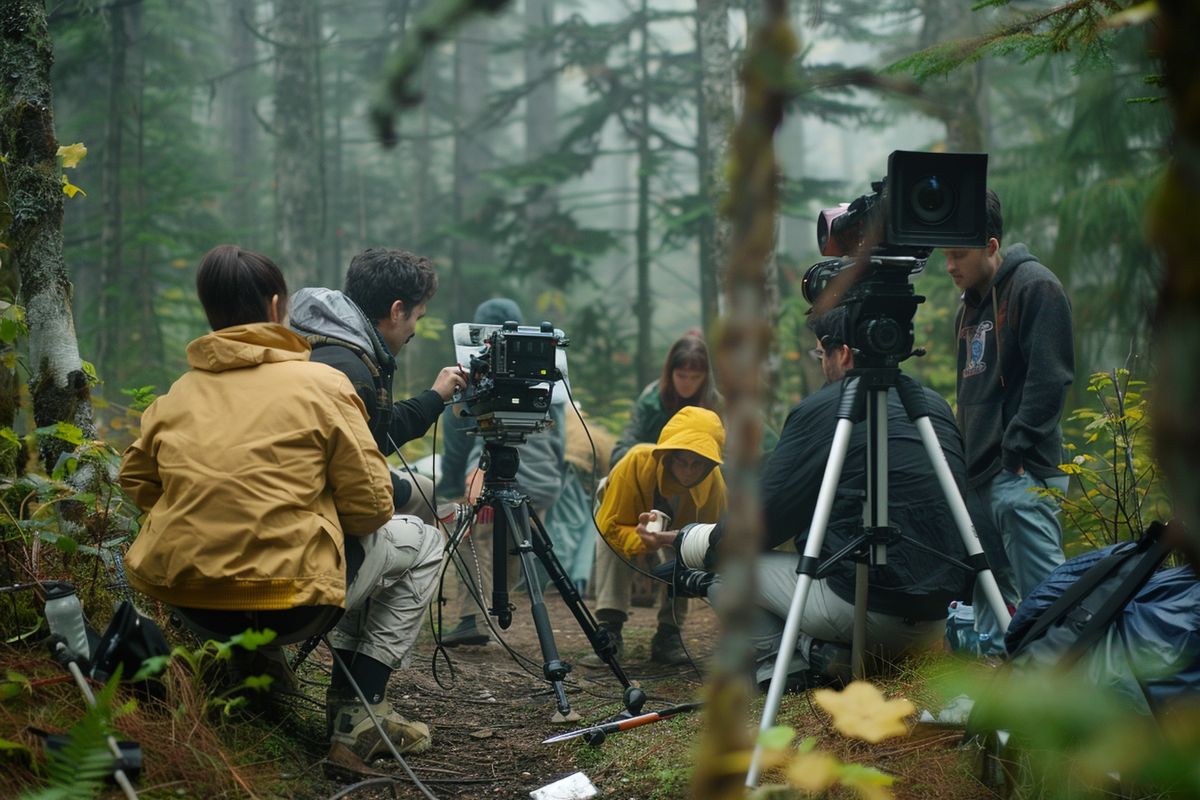 Detailed shot of the film crew setting up a key emotional scene.