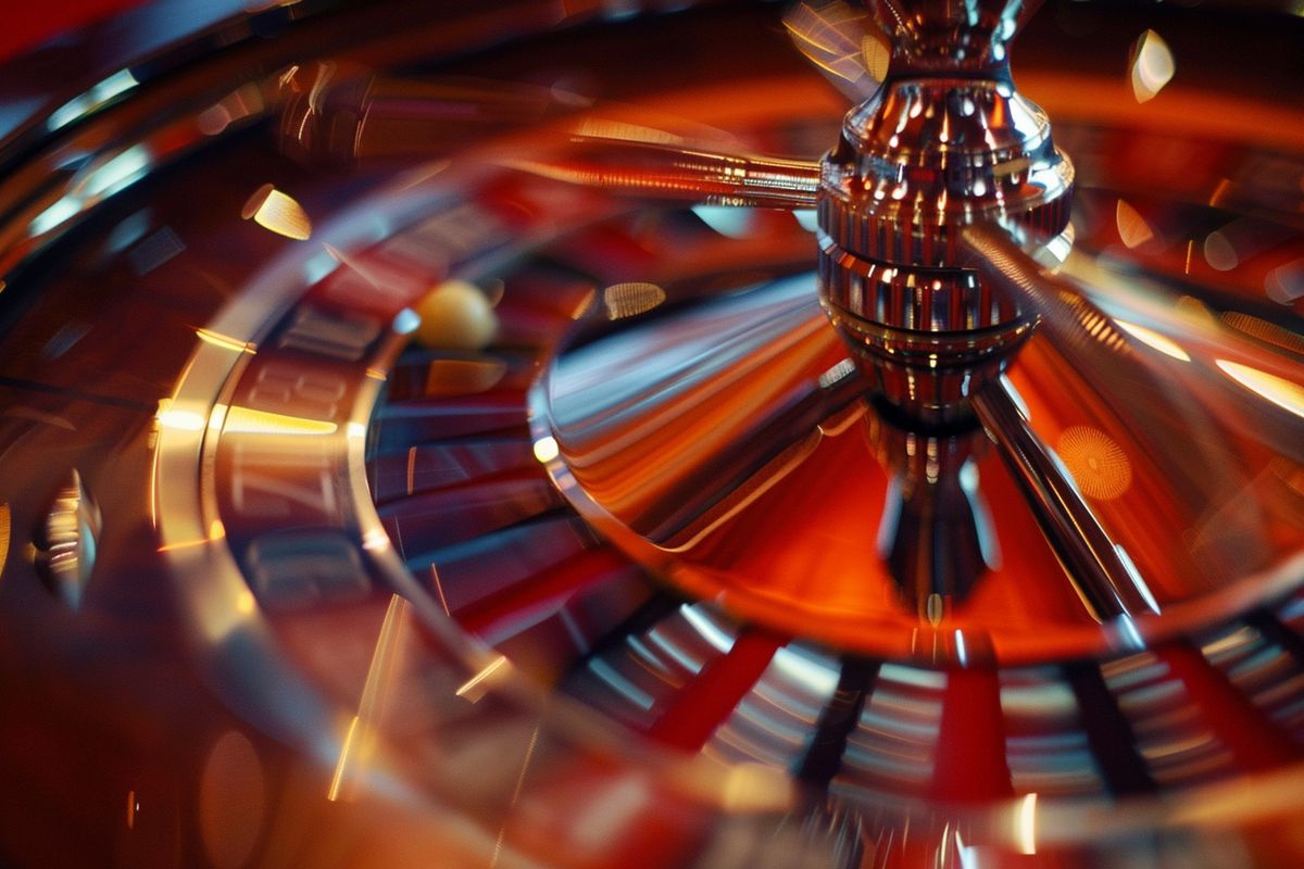 Tense moment as roulette wheel spins in a Monte Carlo casino.
