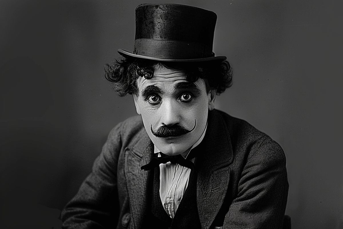 The iconic Charlie Chaplin, a British actor, director, and composer.