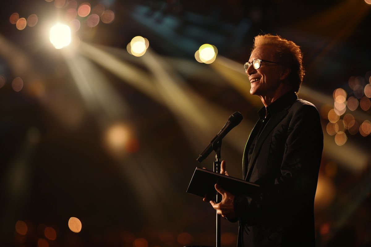 Danny Elfman receiving an award for his contribution to film music.
