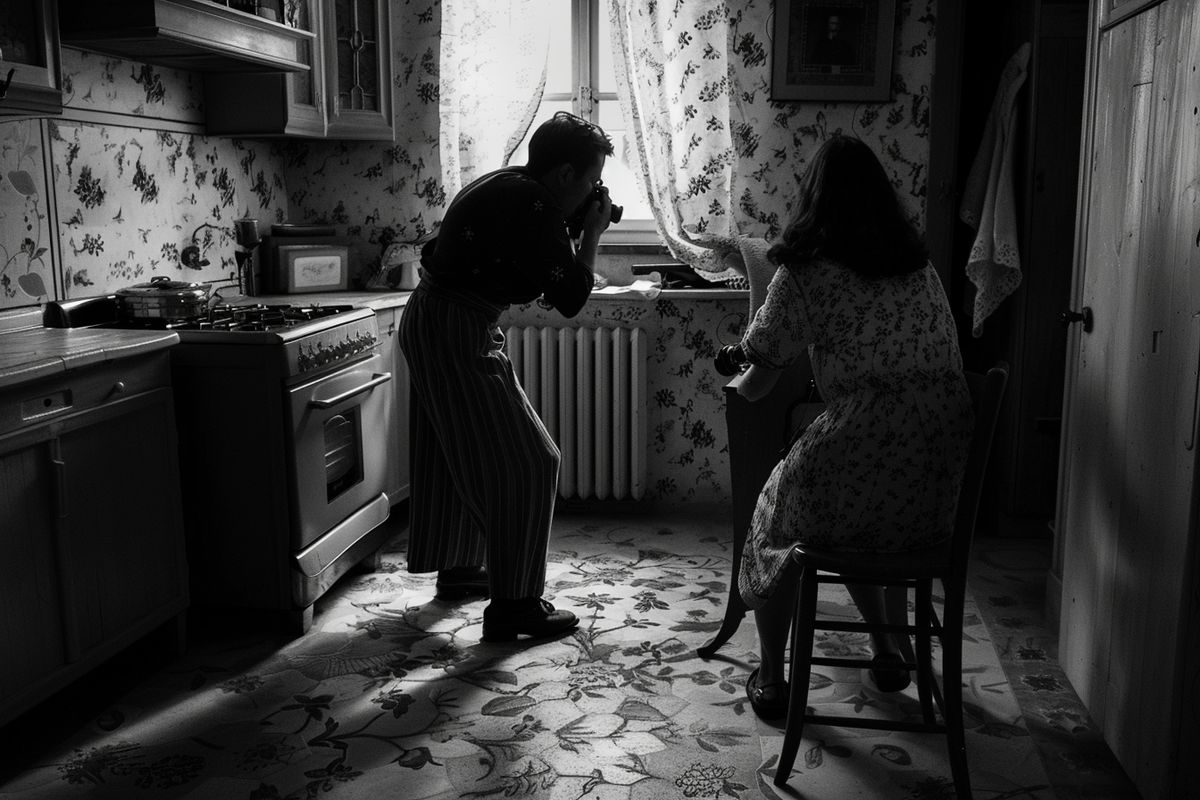 Intense love story between a passing photographer and a housewife.
