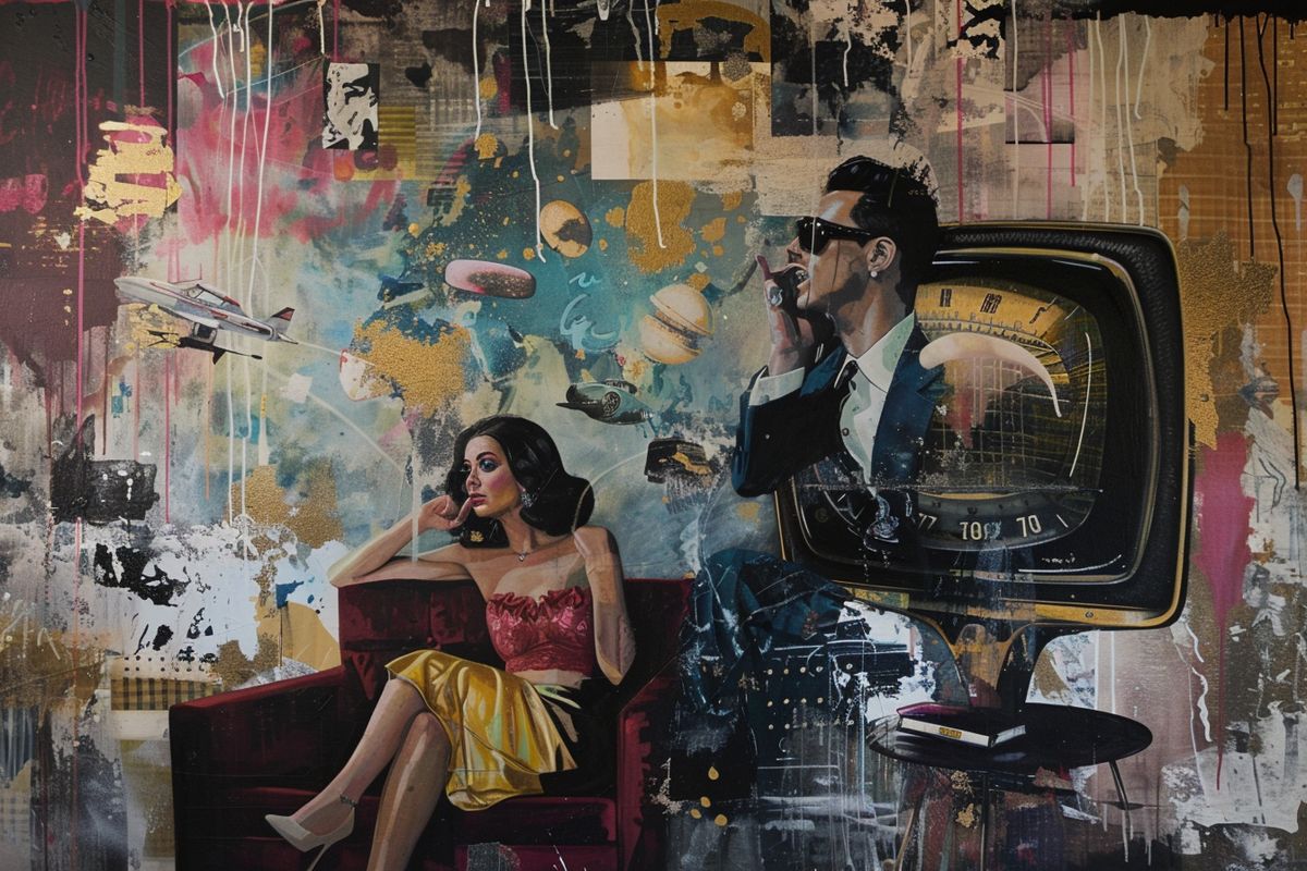 A blend of genres in a postmodern style, paying homage to popular media.