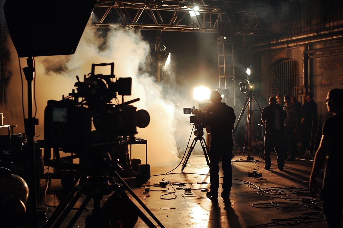 A film set with actors channeling Brando's intensity and emotion.