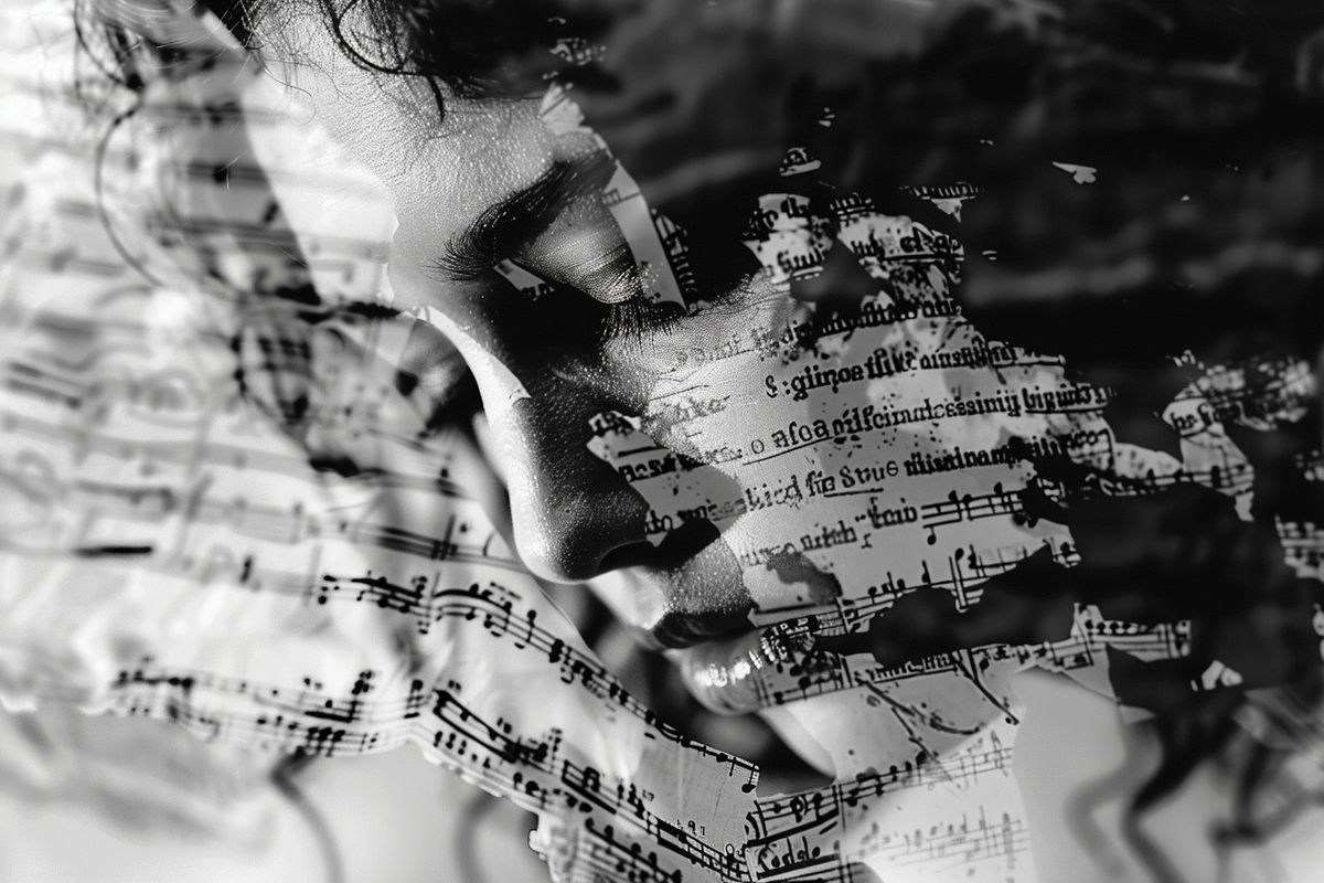 Lyrics celebrating individuality and freedom of expression highlighted in a photo.