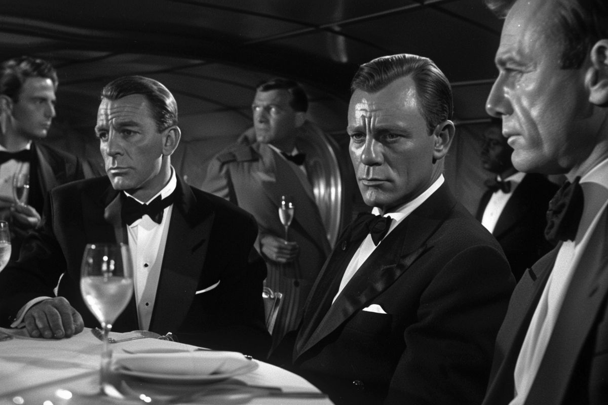 Emotional farewell scene between James Bond and his allies.