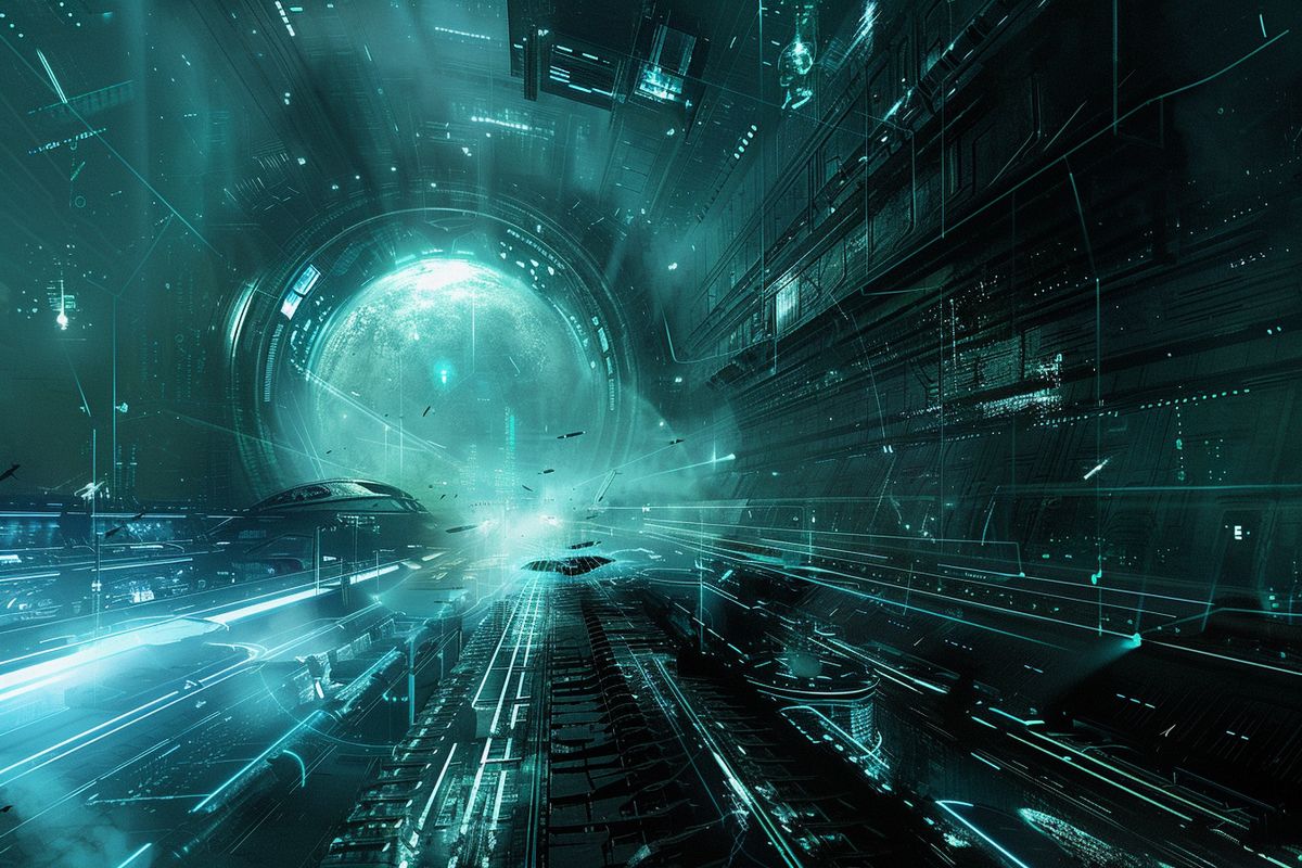 Futuristic concept art depicting a new chapter in the Tron saga.