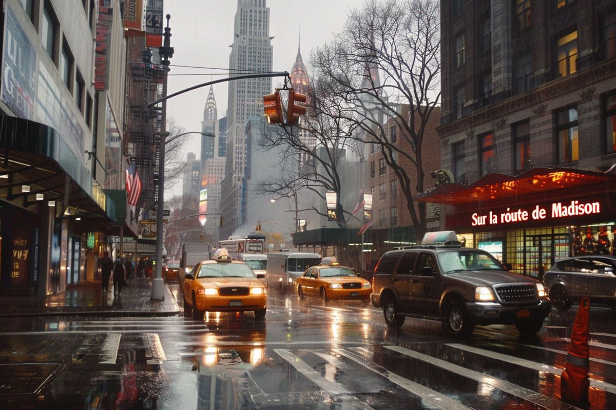 Enjoying a rainy day in New York with a viewing of 